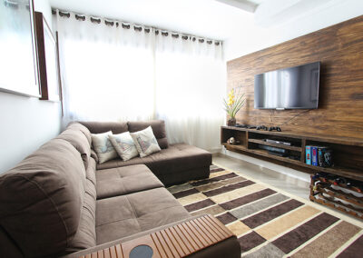 Condo Livingroom with custom wall feature
